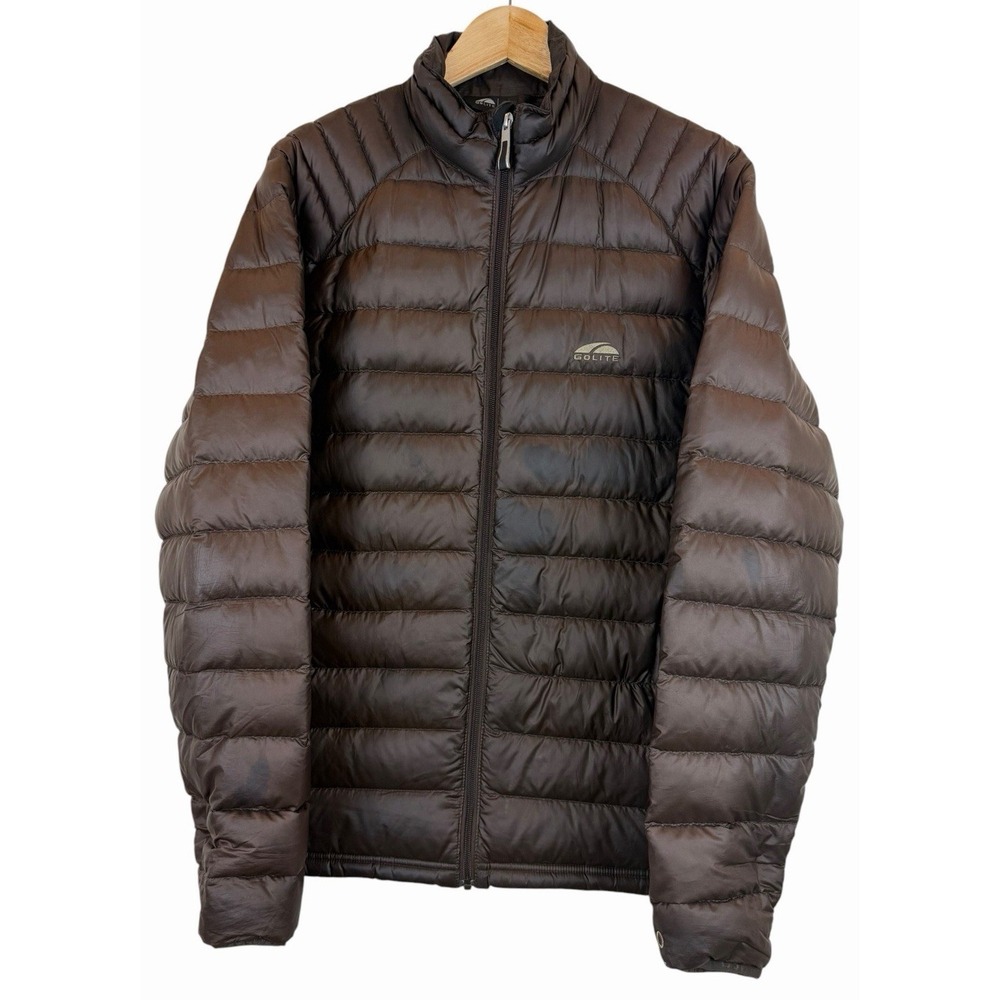 Golite‎ Goose Down Jacket Men's M Brown 800 Pertex Microlight Eco Puffer